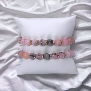 NWT Wool + Pepper Co. PINK AUSTRALIAN GEMSTONE w/ gold OR silver Bracelet